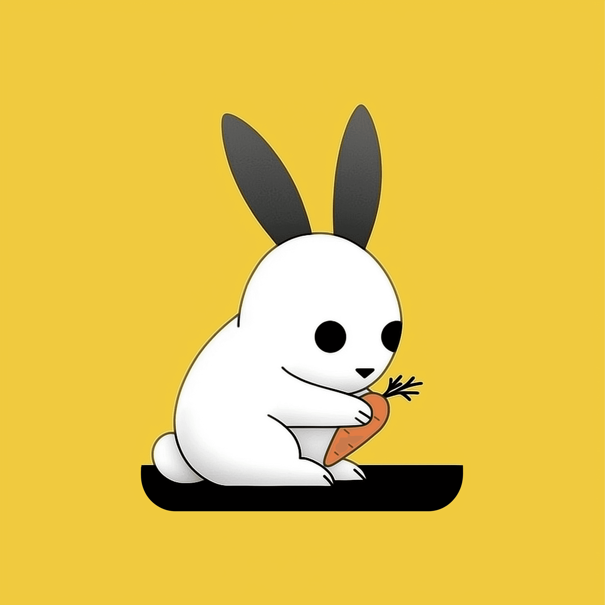 Minimal Bento Bunny illustration eating a carrot — simple, focused food tracking